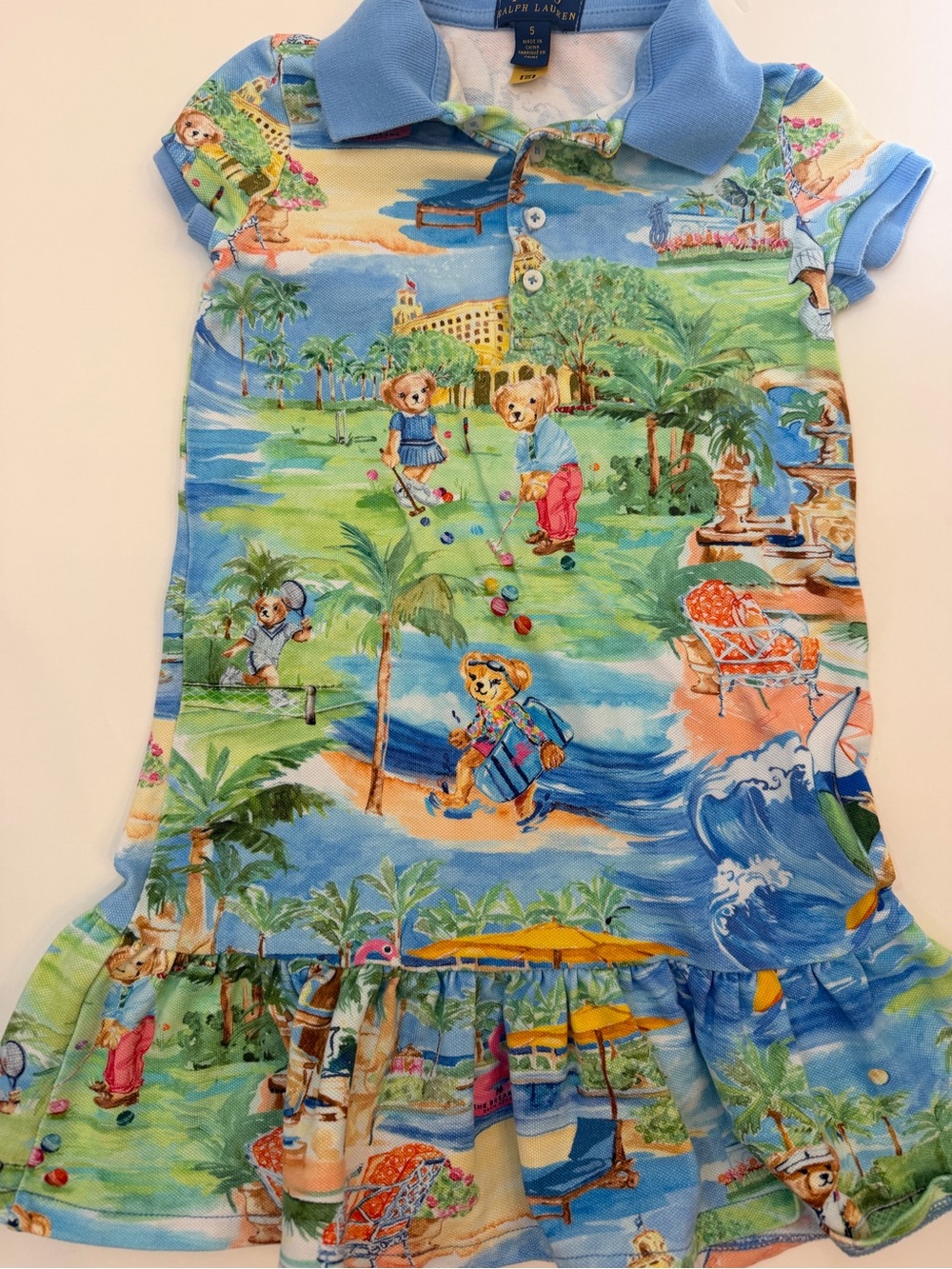 Polo by Ralph Lauren x the breakers Teddy Print Polo Dress size 5